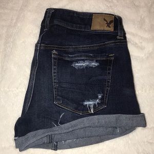Dark Wash High Waisted American Eagle Shorts